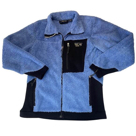 Vintage Mountain Hardwear Polartec High Loft Fleece Jacket Blue Womens Medium - Picture 1 of 10